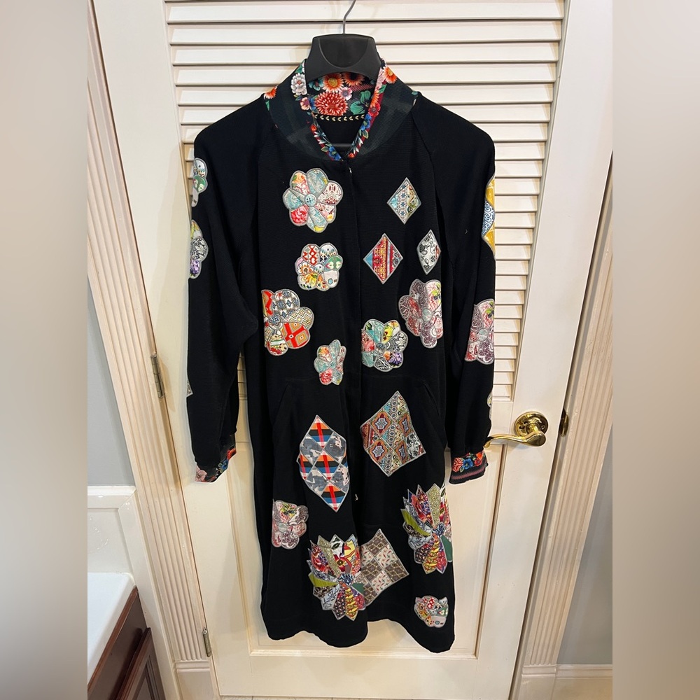 JOHNNY WAS size XL Bomber style Duster with snap closure, XL